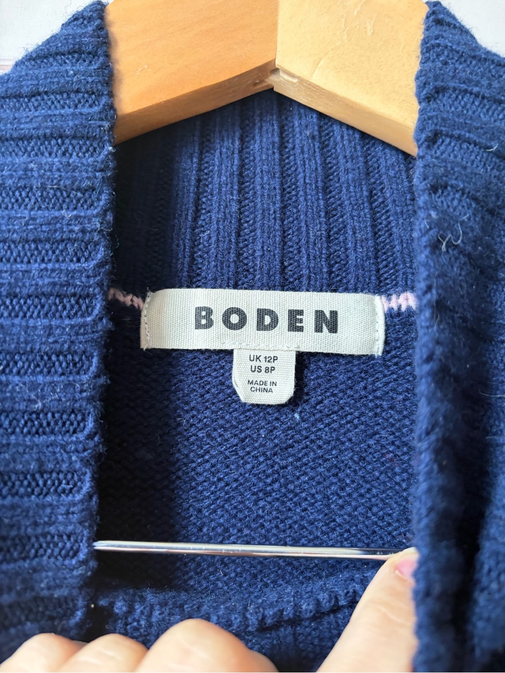 Boden Blue Jessica Merino Dress 8 petite - Picture 9 of 11